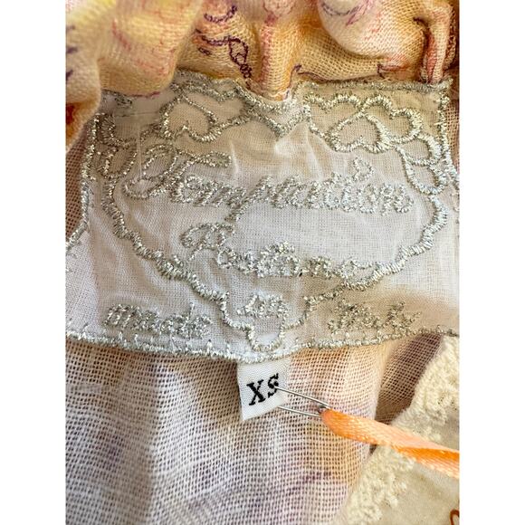 NWT Temptation Positano Paisley Linen Off The Shoulder Top coquette Cottagecore - Picture 5 of 11